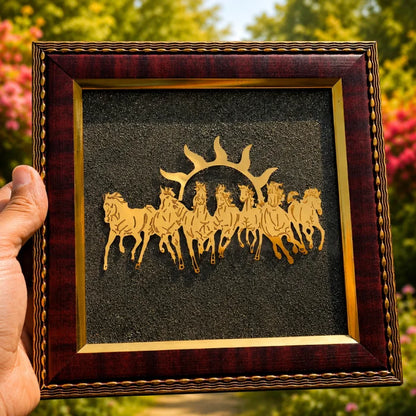 Raw Pyrite 7 Horses Frame