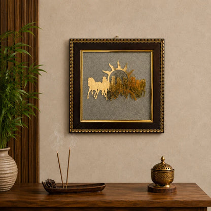 Raw Pyrite 7 Horses Frame