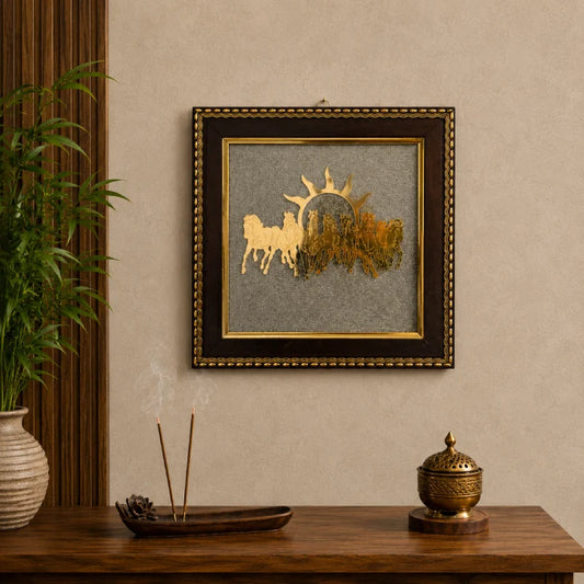 Raw Pyrite 7 Horses Frame