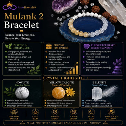 Mulank 2 Bracelet = for Birthdate (2, 11, 20, 29)