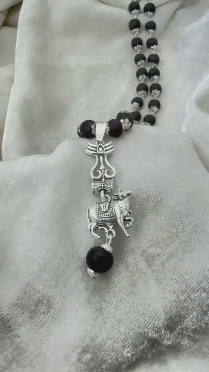 Karungali Mala with Nandi Pendant