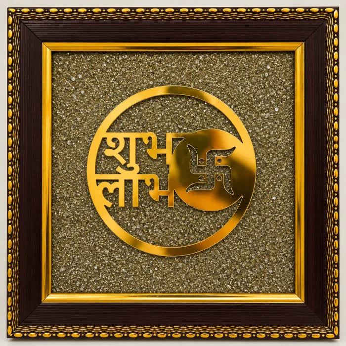 Shubh Labh on Natural Raw Pyrite Frame