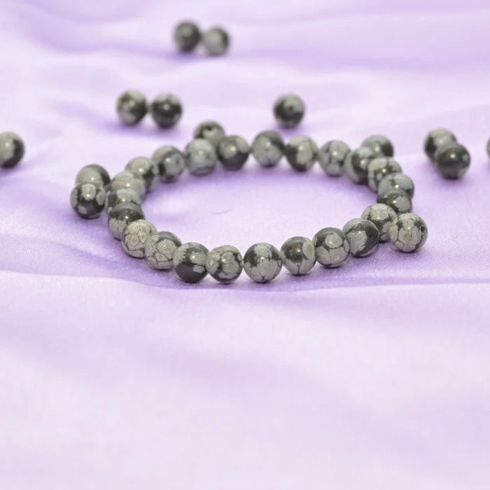 Snowflakes Obsidian Bracelet