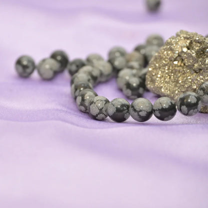 Snowflakes Obsidian Bracelet