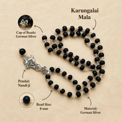 Karungali Mala with Nandi Pendant